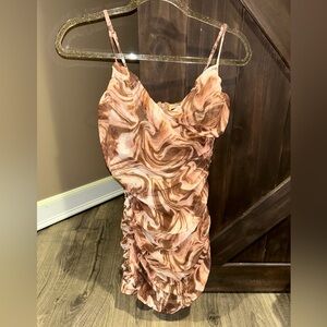 Fiesta Brown and Tan Patterned Dress